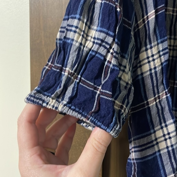 Lane Bryant Blue Plaid Long Sleeve Tunic Size 14 - Picture 3 of 7